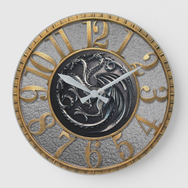 Drache Große Wanduhr (Vorderseite)