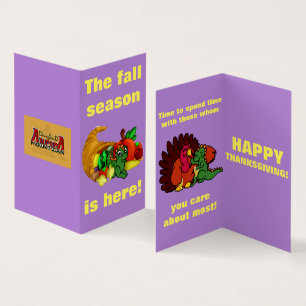 Drache-Gruppe-Erntedank-Karte