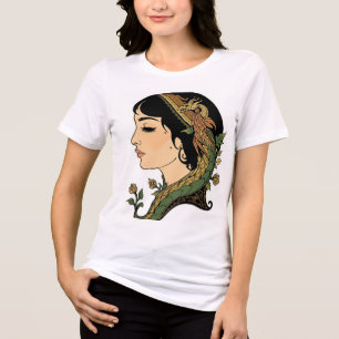 Drache-Haare-Dame – Persische Fantasy-Frau-Kunst Tri-Blend Shirt