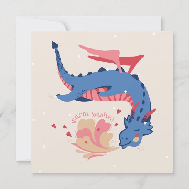 Drache, herzliche Wünsche. (Vorderseite)