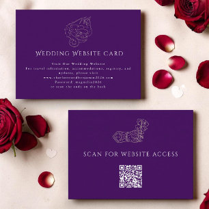 Drache Hochzeitskarte   QR Code   Lila Gold 2026 Begleitkarte
