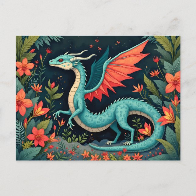 Drache im Dschungel Postkarte (Vorderseite)