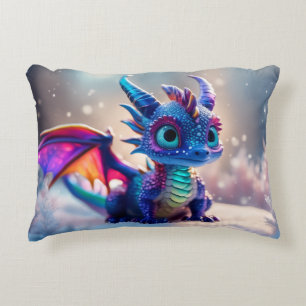 Drache im Schnee. Dekokissen
