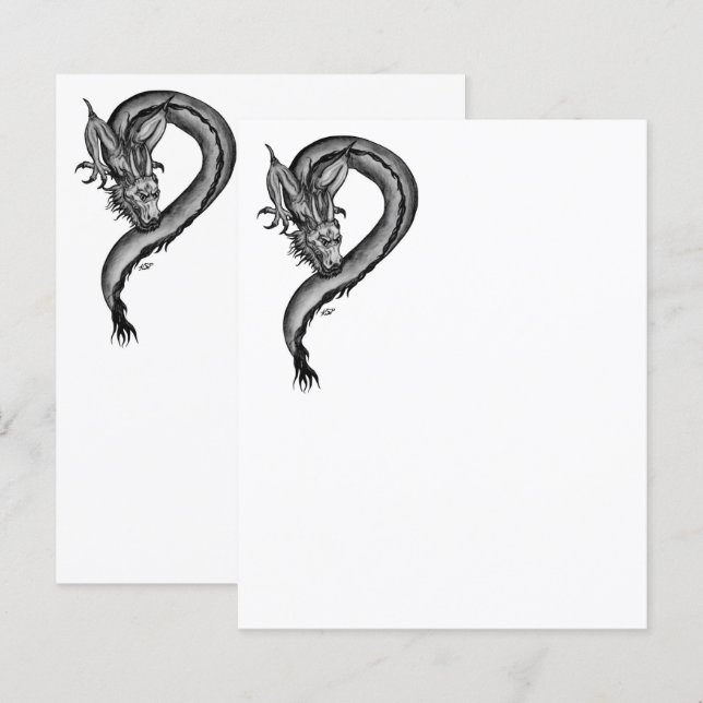Drache im Tattoo-Stil (Vorne/Hinten)