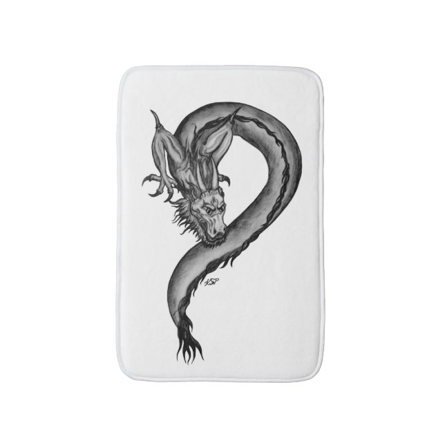Drache im Tattoo-Stil Badematte (Vorderseite Vertikal)