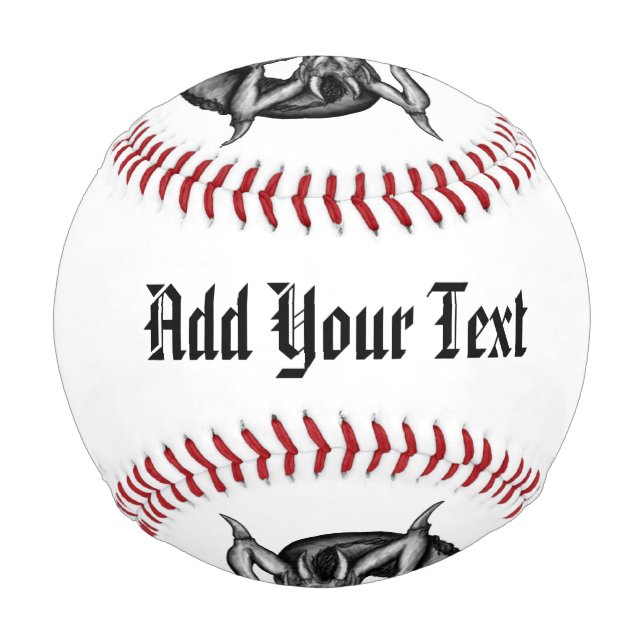 Drache im Tattoo-Stil Baseball (Rückseite)
