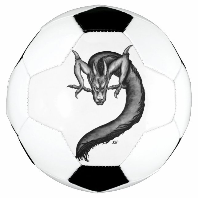 Drache im Tattoo-Stil Fußball (Vorderseite)