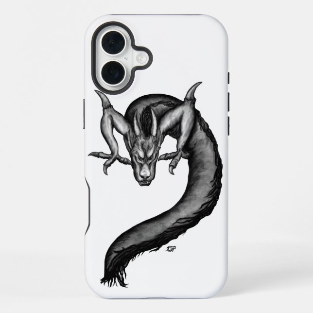 Drache im Tattoo-Stil iPhone Hülle (Rückseite)
