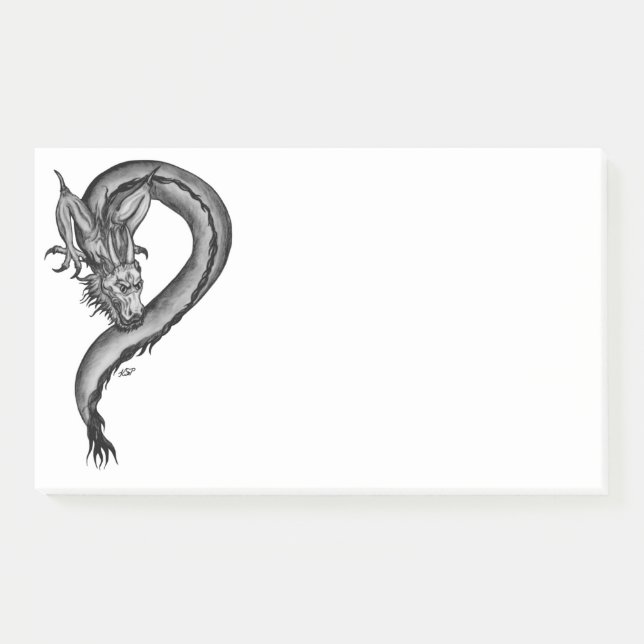 Drache im Tattoo-Stil Post-it Klebezettel (Vorderseite)