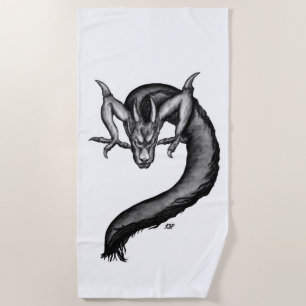 Drache im Tattoo-Stil Strandtuch
