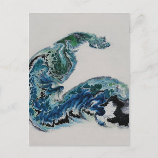 “Drache in den Wellen – Abstrakte Ozean-Energie Po Postkarte