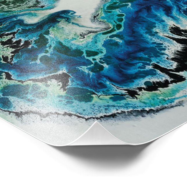 Drache in den Wellen - Abstrakter Ozean Fotodruck (Ecke)