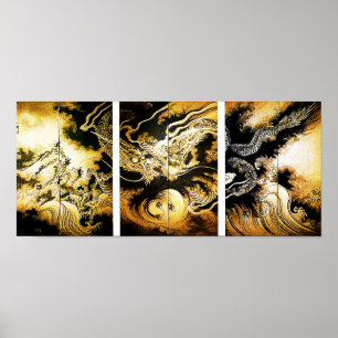 Drache in den Wolken Hiroshige Japanisch Fine Art Poster