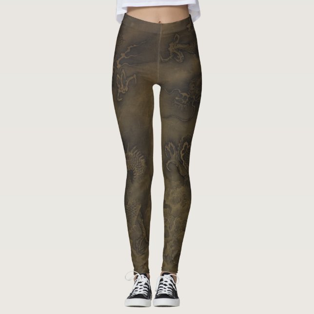 Drache in den Wolken Leggings (Vorderseite)