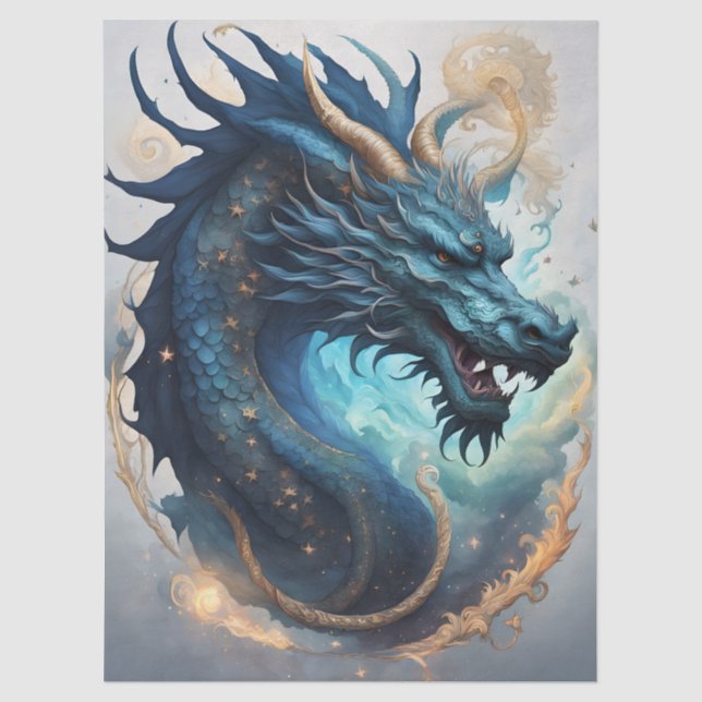 Drache in den Wolken Tissue-Papier Seidenpapier (Vorderseite)