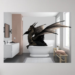 Drache in der Badewanne Poster