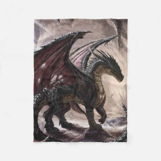 Drache in der Höhle Fleecedecke (Vorderseite)