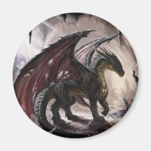 Drache in der Höhle Magnet