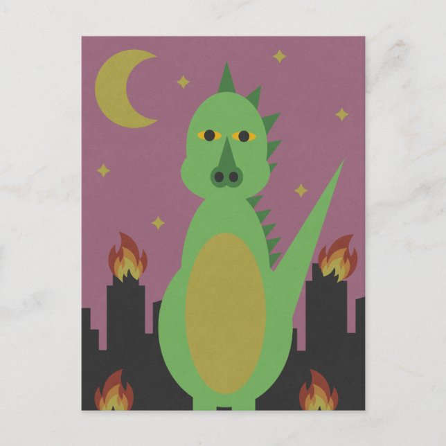 Drache in der Stadt Postkarte (Vorderseite)