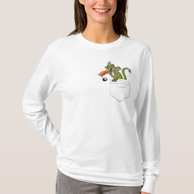 Drache in der Tasche T-Shirt (Vorderseite)