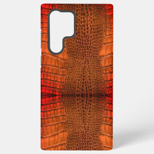 Drache in leuchtend orangefarbenem Kunstleder Samsung Galaxy Hülle