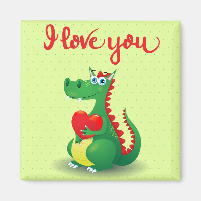 Drache in Liebe Magnet (Vorne)