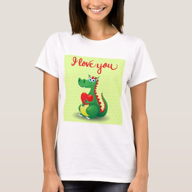 Drache in Liebe T-Shirt (Vorderseite)