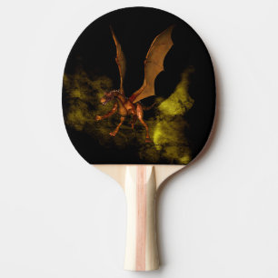 Drache in seiner Lüfte Tischtennis Schläger