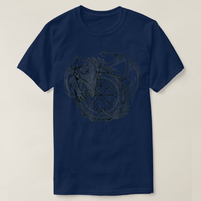 Drache Island Nordic Viking Battle Folklore T-Shirt (Design vorne)