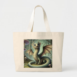 Drache Jabberwocky Niedlich Fantasy Kreatur Kunst Jumbo Stoffbeutel
