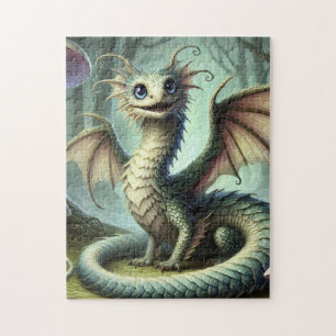 Drache Jabberwocky Niedlich Fantasy Kreatur Kunst Puzzle