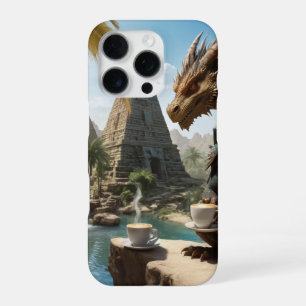 Drache Kaffeezeit iPhone 16 Pro Hülle