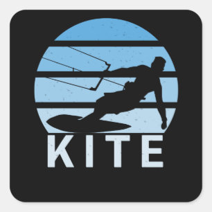 Drache Kiteboarding Surfer Windsurfen Vintage Quadratischer Aufkleber