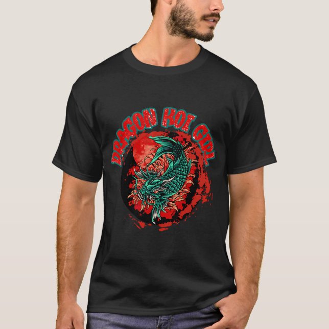 Drache Koi Mädchen T-Shirt (Vorderseite)