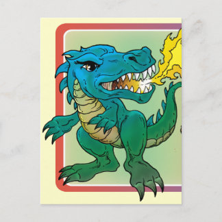 Drache-Kunst inspiriert durch wenig t durch Scott Postkarte