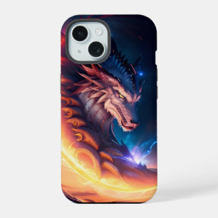 Drache Landschaft Feuer Nacht iPhone 15 Hülle