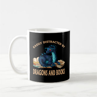 Drache leicht abgelenkt durch Drachen und Bücher l Kaffeetasse