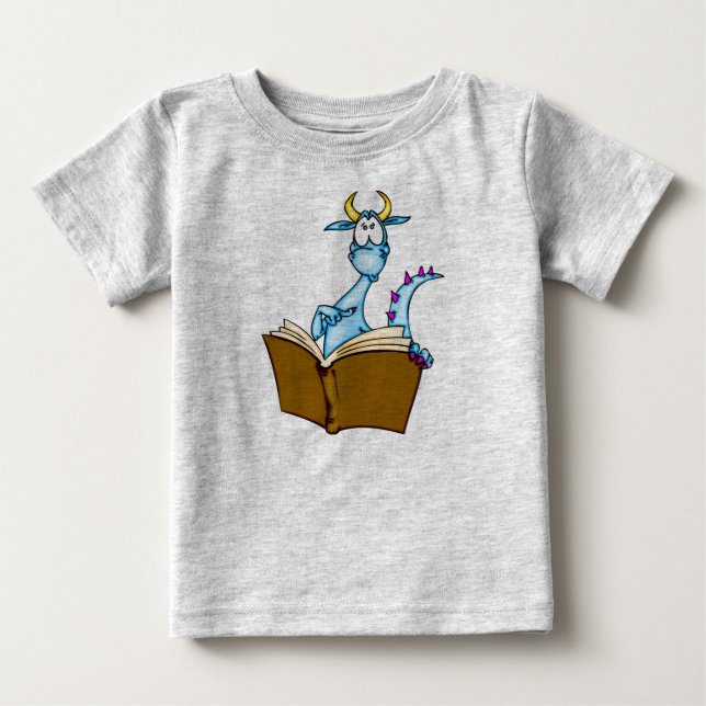 Drache-Lesebuch Baby T-shirt (Vorderseite)