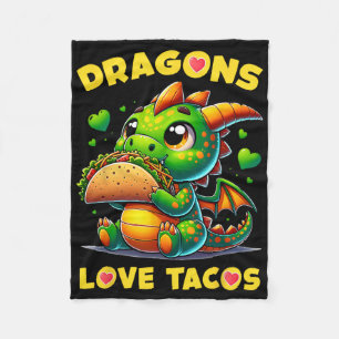 Drache liebt Tacos Süß Cinco De Mayo Mexikanisches Fleecedecke
