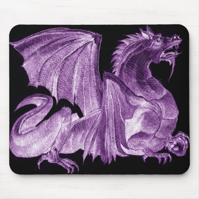 Drache lila Vorlagenmousepad Mousepad (Vorne)
