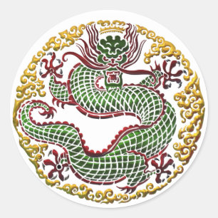 Drache-Medaille Runder Aufkleber