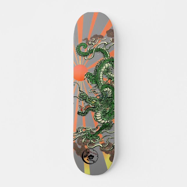 Drache mit aufgehende Sonne 2 Skateboard (Vorne)
