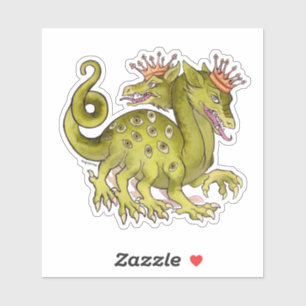 Drache mit Augen auf seinen Körper Mittelalter Aufkleber