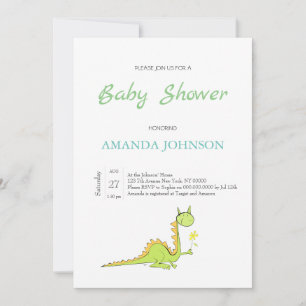 Drache mit Blume Einladung