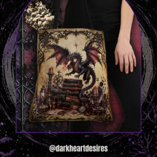 Drache mit Bücherstapel