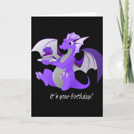 Drache mit der Geburtstagskarte von Cake Karte