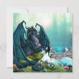 Drache mit Fairy Girl Karte