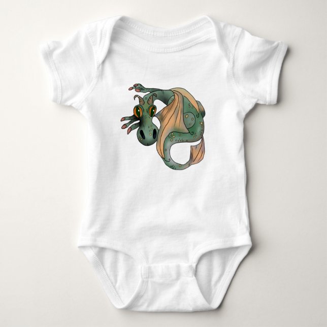 Drache mit großen Augen Baby Strampler (Vorderseite)