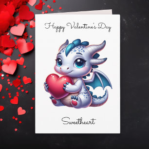 Drache mit Herz Personalisiertes Foto Valentine Karte