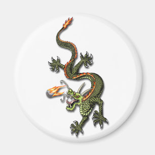 Drache mit Perle Magnet